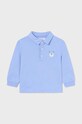 Dětská bavlněná polokošile Mayoral s elastanem modrá 2184.3D.Baby.9BYH