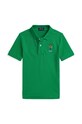Детска памучна тениска с яка Polo Ralph Lauren памук зелен 322952585001