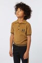 Karl Lagerfeld polo bawełniane dziecięce aplikacja brązowy Z30246.162.174