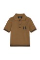 Karl Lagerfeld polo bawełniane dziecięce Z30246.162.174 brązowy AW24