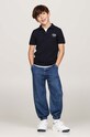 Dětská bavlněná polokošile Tommy Hilfiger námořnická modř KB0KB09272.9BYH.128.176