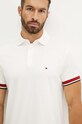 Дрехи Памучна тениска с яка Tommy Hilfiger MW0MW35588 бежов