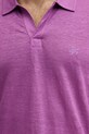 Vilebrequin polo męskie lniane PYRAMID fioletowy PYRE9O00