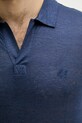Vilebrequin polo męskie lniane PYRAMID PYRE9O00 granatowy
