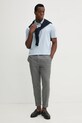 BOSS polo de bumbac 50520297 albastru SS25