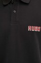 Памучна тениска с яка HUGO 50516651 черен