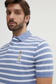 Bavlněné polo tričko Polo Ralph Lauren modrá 710941863