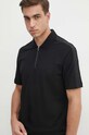 Armani Exchange polo bawełniane czarny 6DZFLC.ZJM5Z