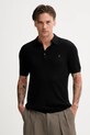 AllSaints polo de bumbac AUBREY SS regular negru M020KA