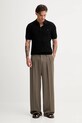 AllSaints polo de bumbac AUBREY SS M020KA negru AW25