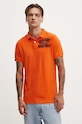 Superdry polo bawełniane pomarańczowy M1110396A.TSW