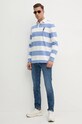 Bavlněné tričko s dlouhým rukávem Polo Ralph Lauren 710952913 modrá AW24