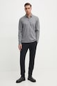 Памучна блуза с дълги ръкави BOSS 50523917 сив AW25