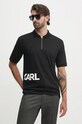Karl Lagerfeld polo de bumbac regular negru 544225.745440