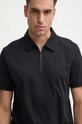 Michael Kors polo de bumbac negru CF452D6DW9
