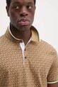 Michael Kors polo bawełniane brązowy CT452AQ5KS
