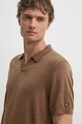 Tommy Hilfiger polo wełniane brązowy MW0MW36538