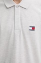Бавовняне поло Tommy Jeans DM0DM19622 сірий