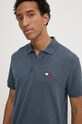 Бавовняне поло Tommy Jeans блакитний DM0DM19622