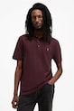 AllSaints polo bawełniane REFORM bawełna bordowy M075PB