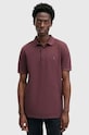 AllSaints polo bawełniane REFORM bawełna bordowy M075PB