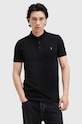 Бавовняне поло AllSaints REFORM чорний M075PB