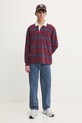 Abercrombie & Fitch longsleeve din bumbac KI124.4623.508 burgundia AW24
