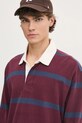 Abercrombie & Fitch longsleeve din bumbac burgundia KI124.4623.508