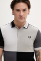 Fred Perry polo bawełniane Beams Grid Design Fp Shirt czarny SM7186.102