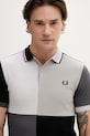 Fred Perry polo bawełniane Beams Grid Design Fp Shirt czarny SM7186.102