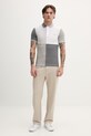 Fred Perry polo bawełniane Beams Grid Design Shirt SM7187.100 szary AW24