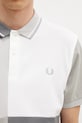 Βαμβακερό μπλουζάκι πόλο Fred Perry Beams Grid Design Shirt γκρί SM7187.100