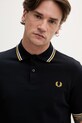 Fred Perry polo bawełniane The Twin Tipped Shirt granatowy M3600.W53
