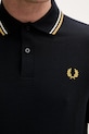 Fred Perry polo bawełniane The Twin Tipped Shirt M3600.W53 granatowy
