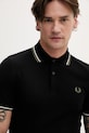 Fred Perry polo bawełniane The Twin Tipped Shirt czarny M3600.W54