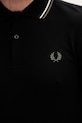 Fred Perry polo bawełniane The Twin Tipped Shirt M3600.W54 czarny