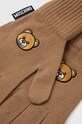 Vlnené rukavice Moschino M3141.65162 hnedá AW24