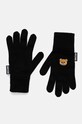 Moschino rękawiczki wełniane wełna czarny M3141.65162