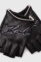 Kožené rukavice Karl Lagerfeld 245W3602 čierna AW24