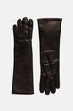 Кожаные перчатки Weekend Max Mara кожа чёрный 2425566035600