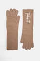 Рукавички Twinset аплікація коричневий 242TA4151
