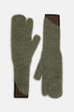 Rukavice s primjesom vune MM6 Maison Margiela s dodatkom vune zelena S62TS0062.M13073