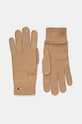 Rukavice s primjesom kašmira Tommy Hilfiger bez uzorka smeđa AW0AW16435