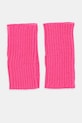 Γάντια με μείγμα από μαλλί United Colors of Benetton με μείγμα μαλλιού ροζ 6LOWDG00C