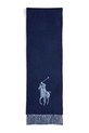 Vlněná šála Polo Ralph Lauren vlna námořnická modř 455954331