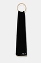 Шарф с примесью шерсти Karl Lagerfeld аппликация чёрный 246W3307