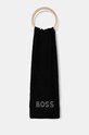 BOSS esarfa din amestec de lana imprimeu negru 50524391
