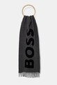 BOSS eșarfă de lână cu modele gri 50527099