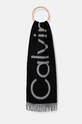 Κασκόλ Calvin Klein μαλλί μαύρο K50K512369