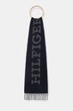 Вовняний шарф Tommy Hilfiger вовна темно-синій AM0AM12838